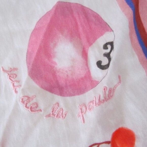 Maeve Printed Bandana Scarf 8 Balls Ivory & GIFT ANTHROPOLOGIE BARRETTES! - Picture 10 of 12